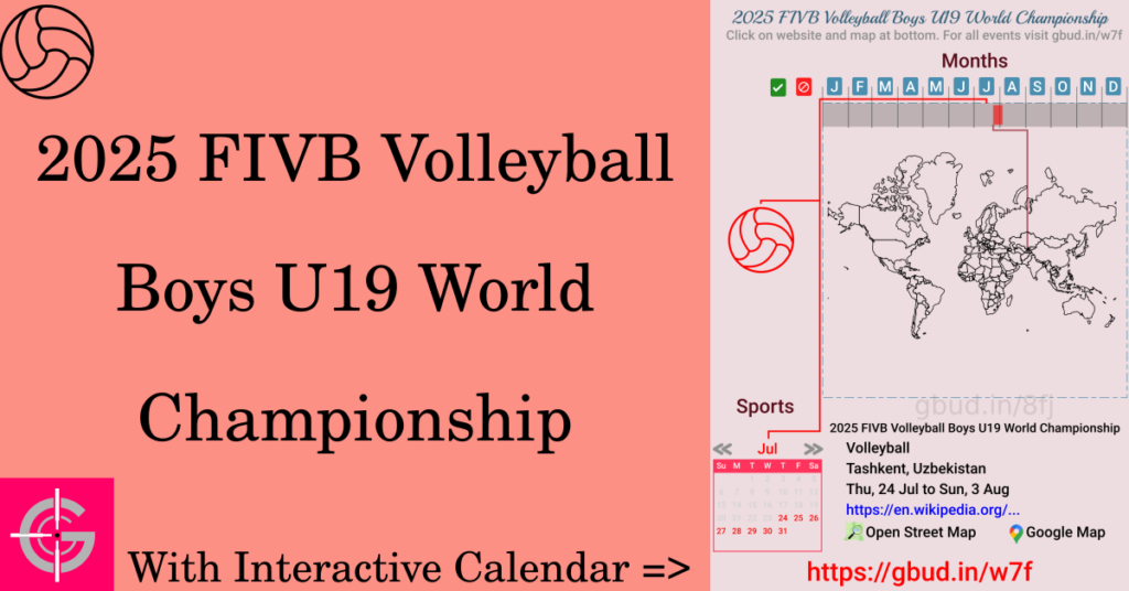 Sport event in 2025, 2025 FIVB Volleyball Boys U19 World Championship