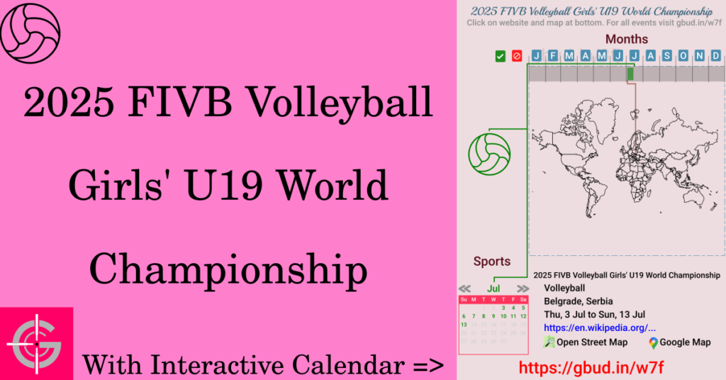 Sport event in 2025, 2025 FIVB Volleyball Girls' U19 World Championship