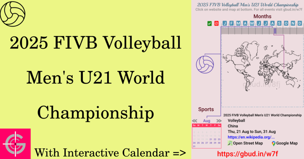 Sport event in 2025, 2025 FIVB Volleyball Men's U21 World Championship