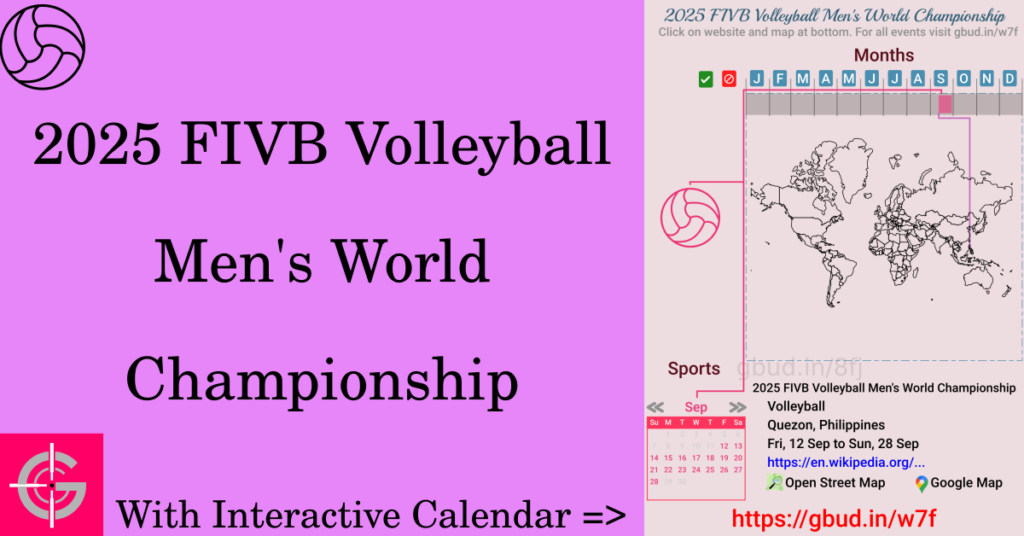 Sport event in 2025, 2025 FIVB Volleyball Men's World Championship