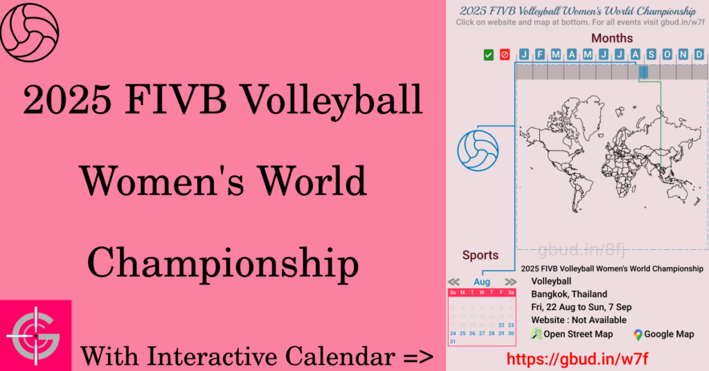 Sport event in 2025, 2025 FIVB Volleyball Women's World Championship