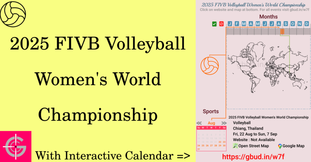 Sport event in 2025, 2025 FIVB Volleyball Women's World Championship