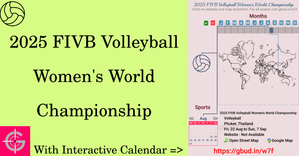 Sport event in 2025, 2025 FIVB Volleyball Women's World Championship