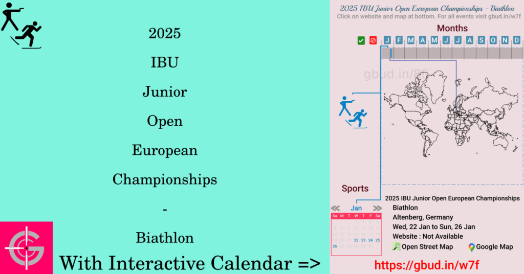 Sport event in 2025, 2025 IBU Junior Open European Championships - Biathlon