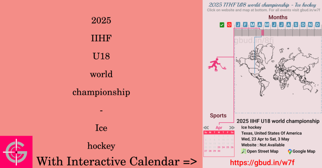 Sport event in 2025, 2025 IIHF U18 world championship - Ice hockey