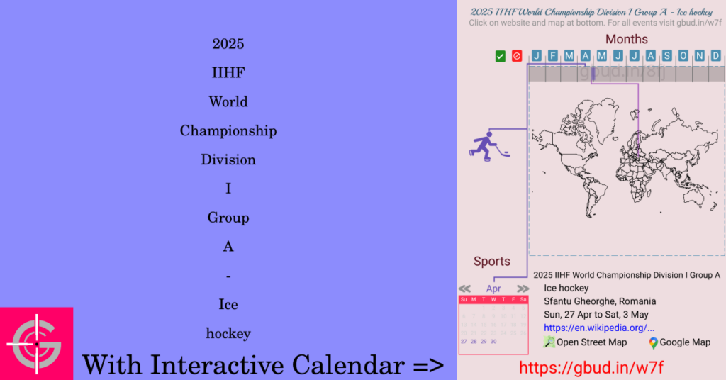 Sport event in 2025, 2025 IIHF World Championship Division I Group A - Ice hockey