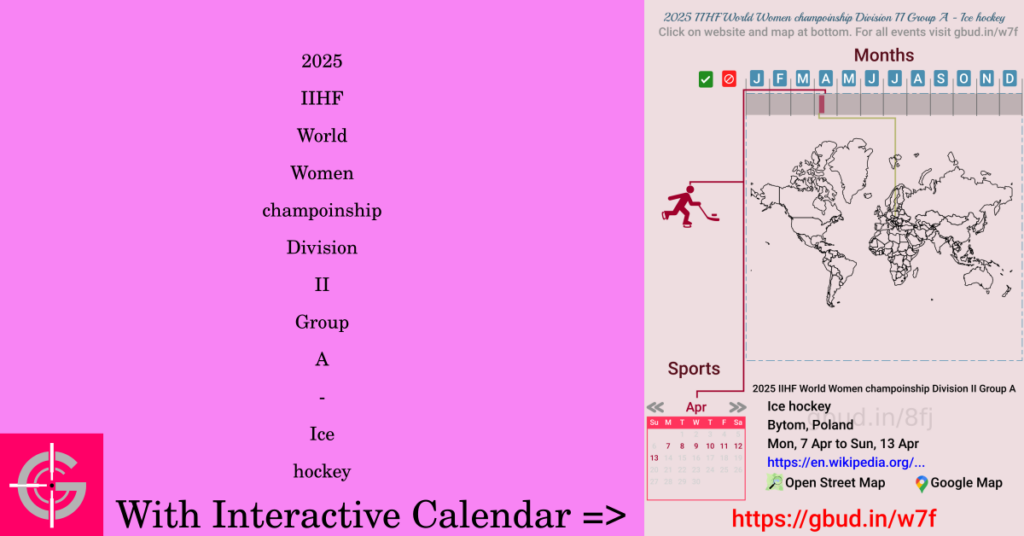 Sport event in 2025, 2025 IIHF World Women champoinship Division II Group A - Ice hockey