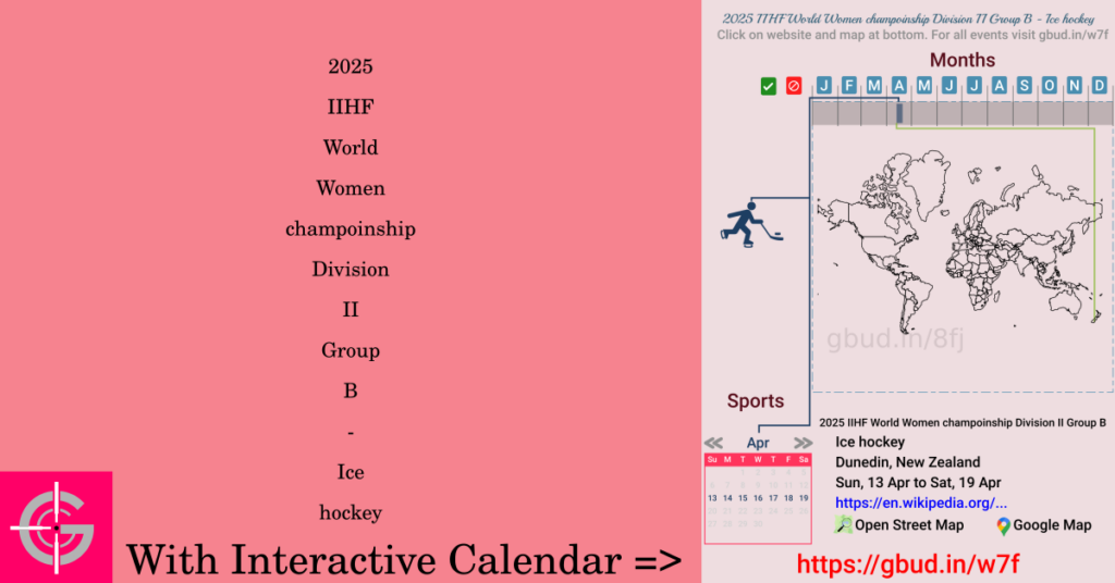 Sport event in 2025, 2025 IIHF World Women champoinship Division II Group B - Ice hockey