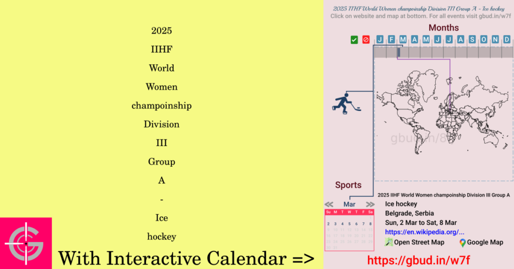 Sport event in 2025, 2025 IIHF World Women champoinship Division III Group A - Ice hockey