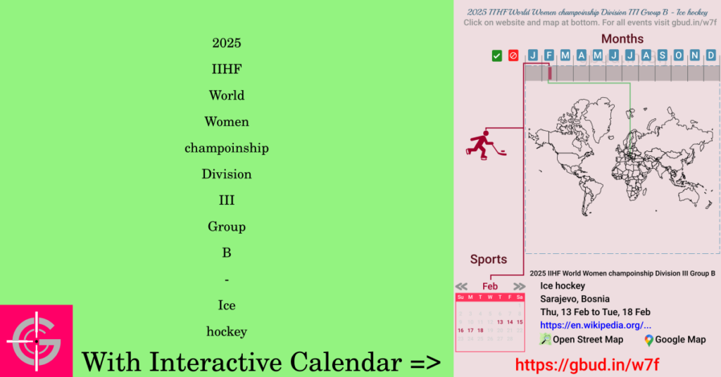 Sport event in 2025, 2025 IIHF World Women champoinship Division III Group B - Ice hockey