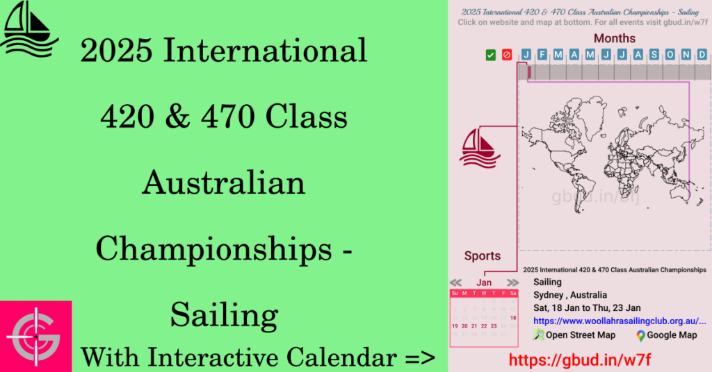 Sport event in 2025, 2025 International 420 & 470 Class Australian Championships - Sailing