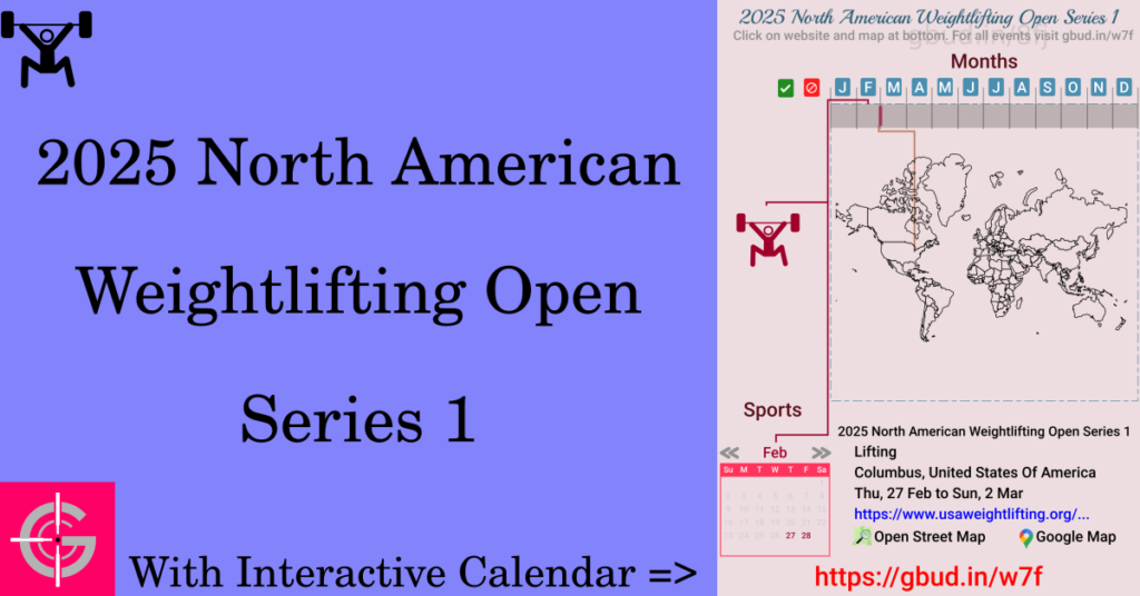 Sport event in 2025, 2025 North American Weightlifting Open Series 1