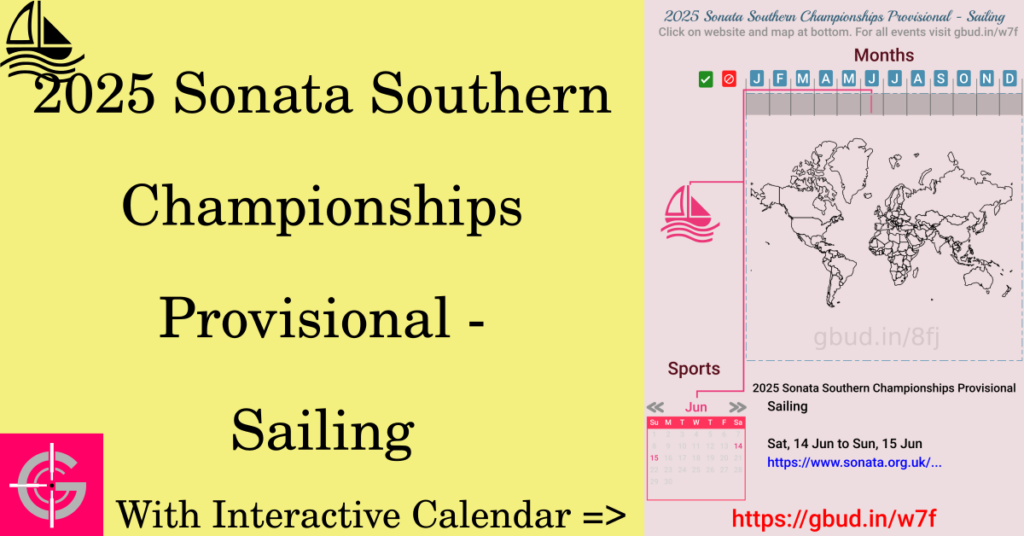 Sport event in 2025, 2025 Sonata Southern Championships Provisional - Sailing