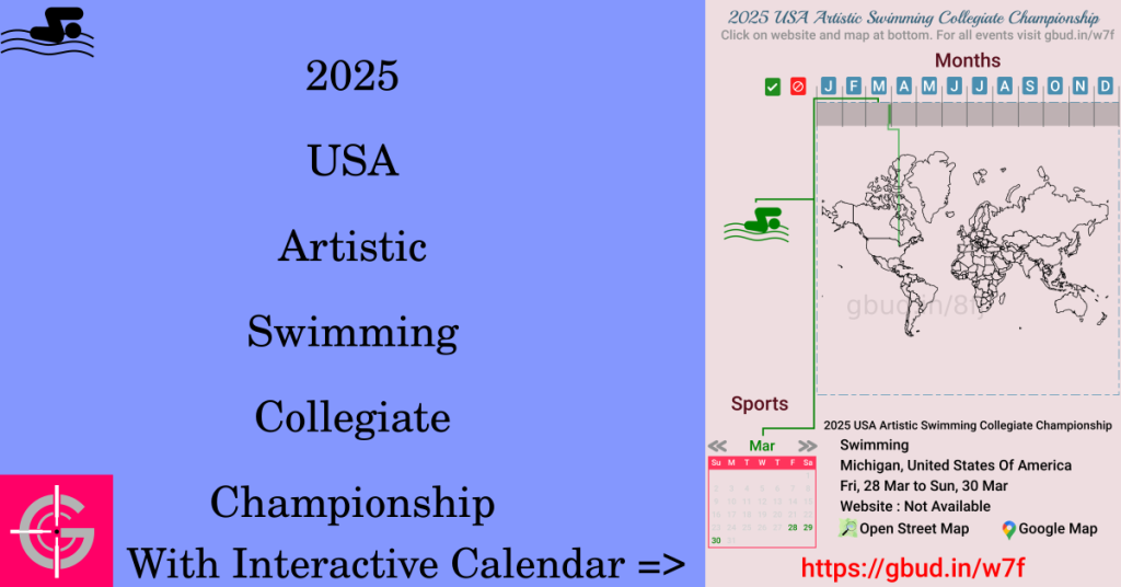 Sport event in 2025, 2025 USA Artistic Swimming Collegiate Championship