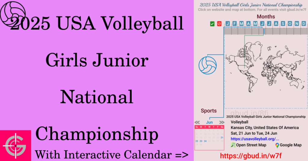 Sport event in 2025, 2025 USA Volleyball Girls Junior National Championship