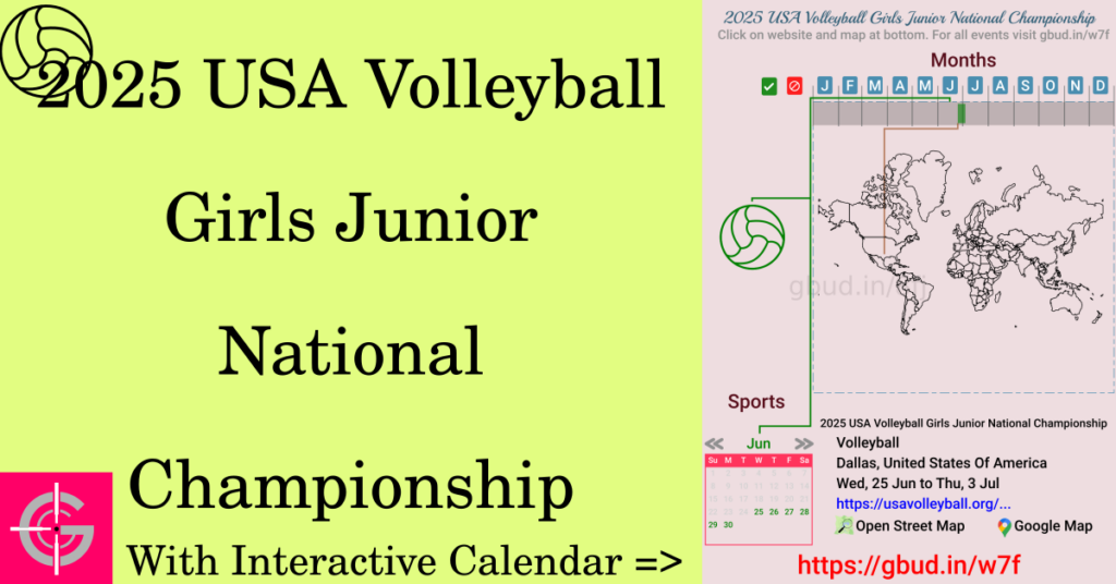 Sport event in 2025, 2025 USA Volleyball Girls Junior National Championship