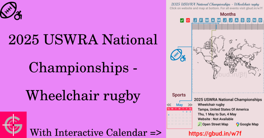 Sport event in 2025, 2025 USWRA National Championships - Wheelchair rugby