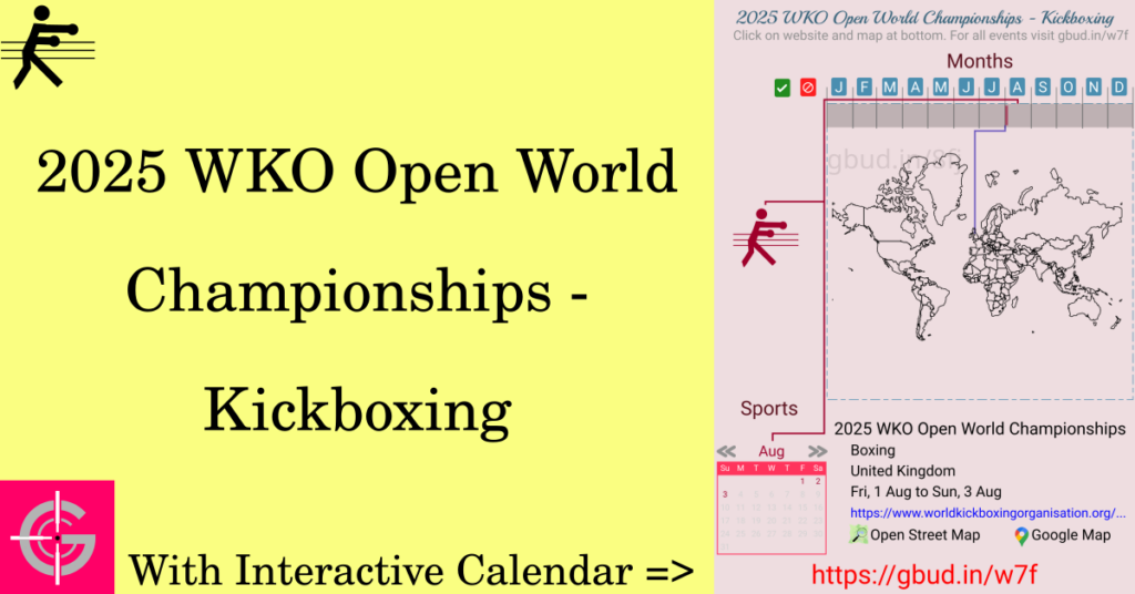 Sport event in 2025, 2025 WKO Open World Championships - Kickboxing