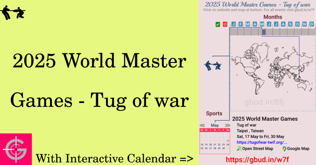 Sport event in 2025, 2025 World Master Games - Tug of war