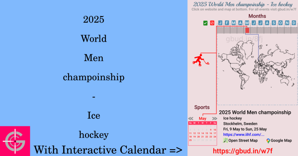 Sport event in 2025, 2025 World Men champoinship - Ice hockey