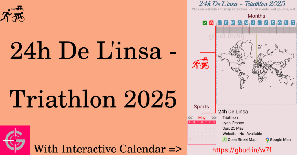 Sport event in 2025, 24h De L'insa - Triathlon 2025