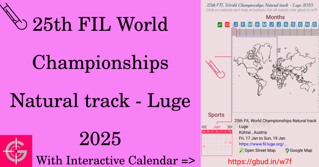 Sport event in 2025, 25th FIL World Championships Natural track - Luge 2025