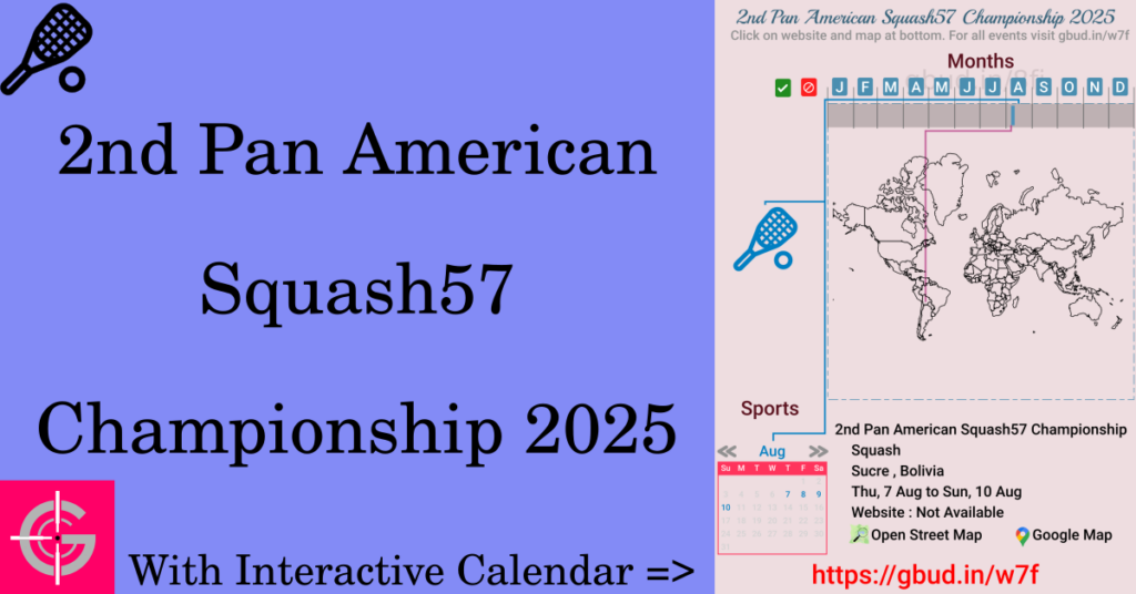 Sport event in 2025, 2nd Pan American Squash57 Championship 2025