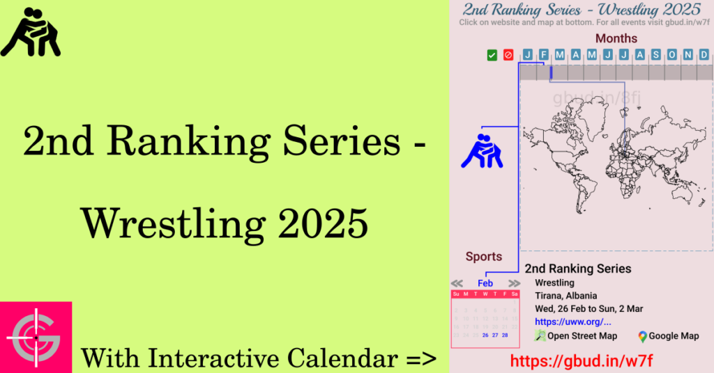 Sport event in 2025, 2nd Ranking Series - Wrestling 2025