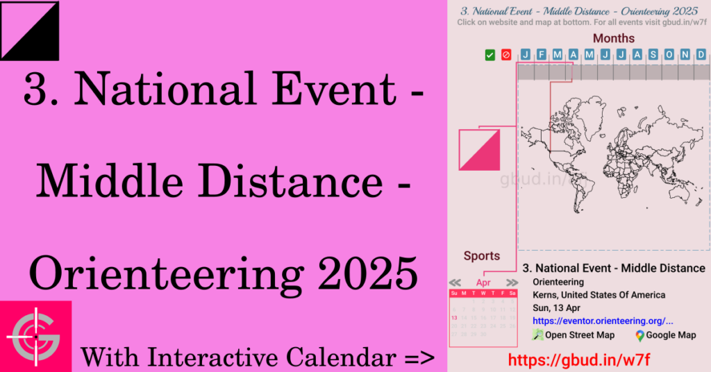 Sport event in 2025, 3. National Event - Middle Distance - Orienteering 2025