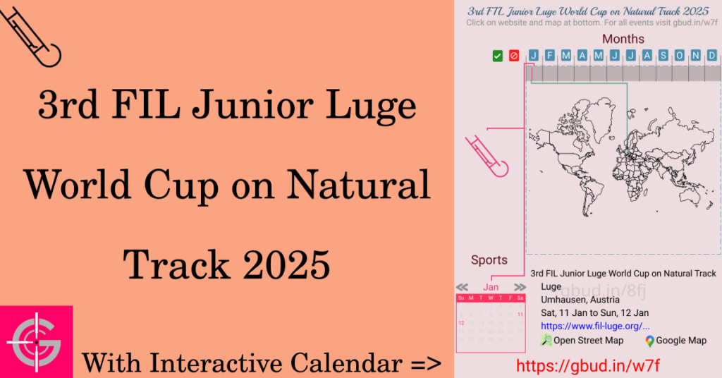 Sport event in 2025, 3rd FIL Junior Luge World Cup on Natural Track 2025