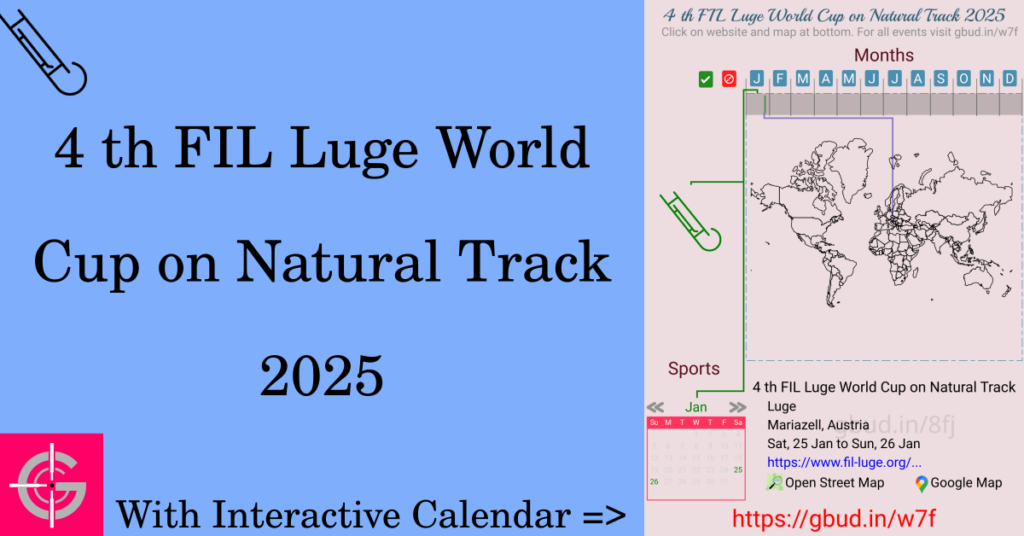 Sport event in 2025, 4 th FIL Luge World Cup on Natural Track 2025