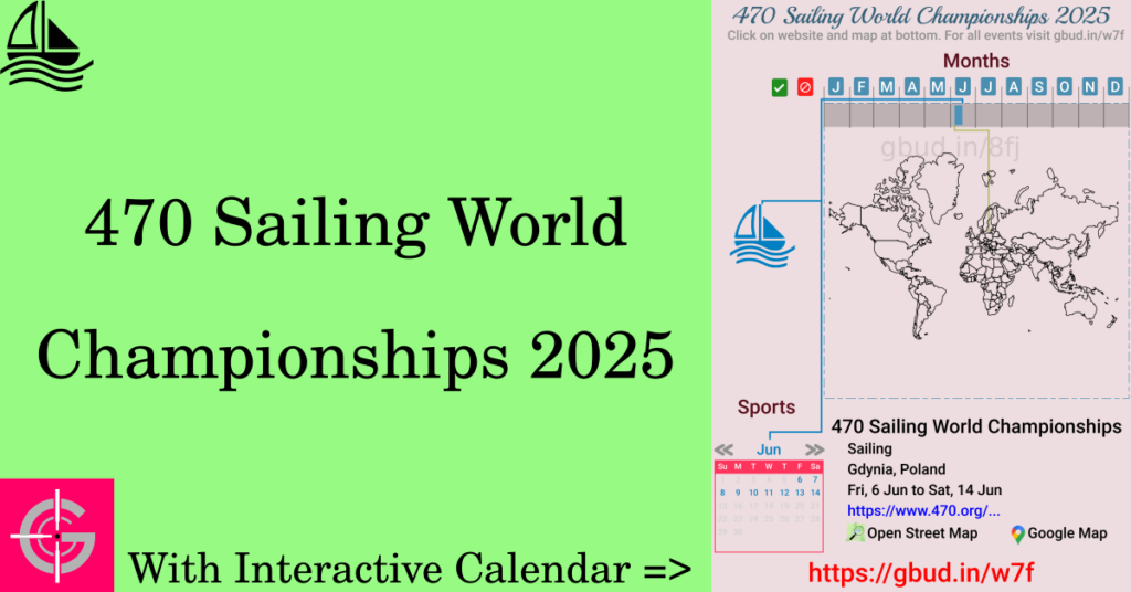 Sport event in 2025, 470 Sailing World Championships 2025