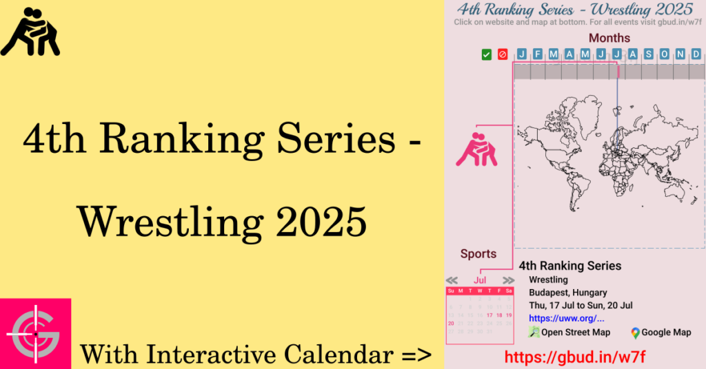 Sport event in 2025, 4th Ranking Series - Wrestling 2025