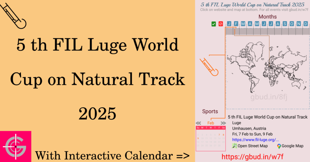 Sport event in 2025, 5 th FIL Luge World Cup on Natural Track 2025