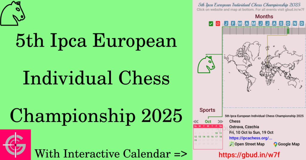 Sport event in 2025, 5th Ipca European Individual Chess Championship 2025