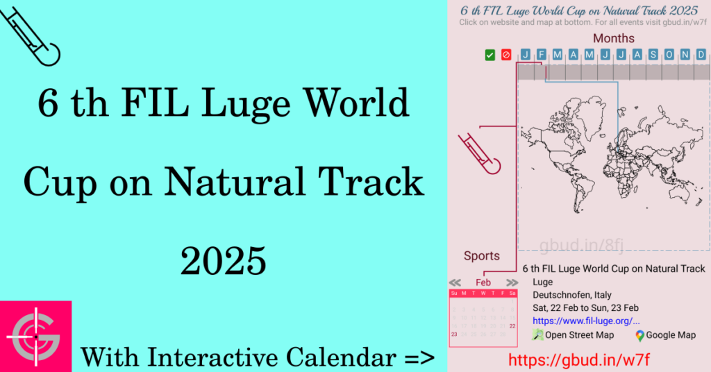 Sport event in 2025, 6 th FIL Luge World Cup on Natural Track 2025