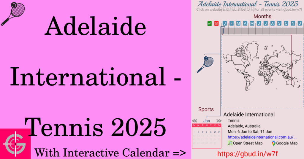 Sport event in 2025, Adelaide International - Tennis 2025