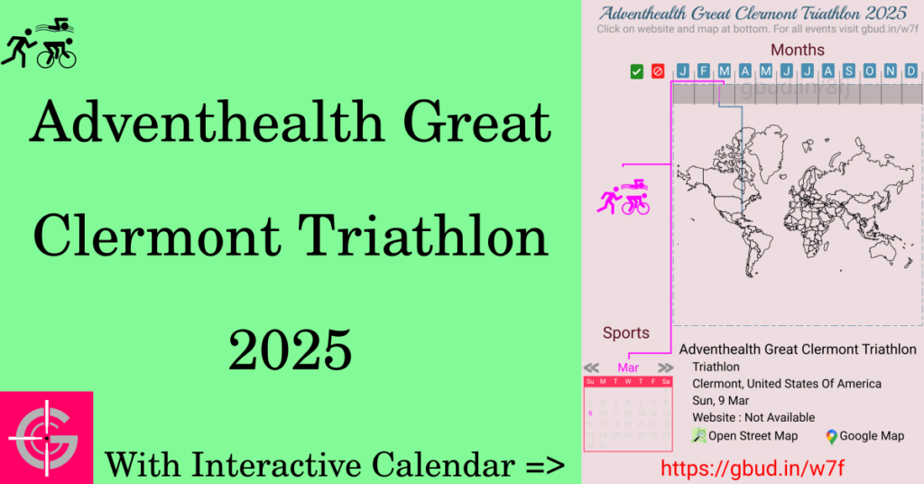 Sport event in 2025, Adventhealth Great Clermont Triathlon 2025