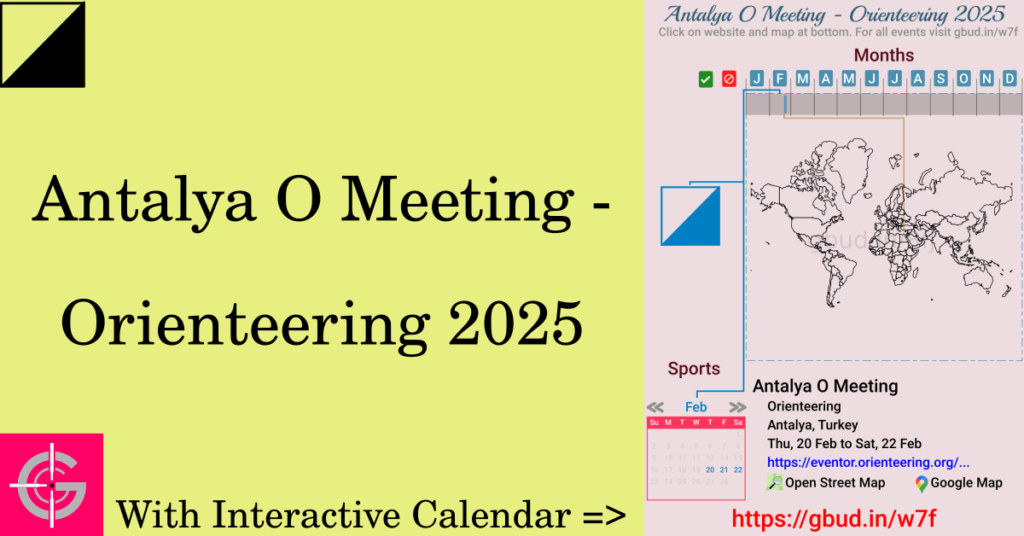 Sport event in 2025, Antalya O Meeting - Orienteering 2025