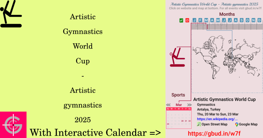 Sport event in 2025, Artistic Gymnastics World Cup - Artistic gymnastics 2025