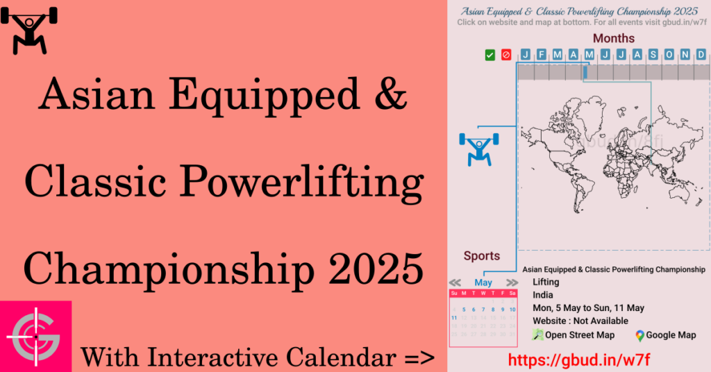 Sport event in 2025, Asian Equipped & Classic Powerlifting Championship 2025