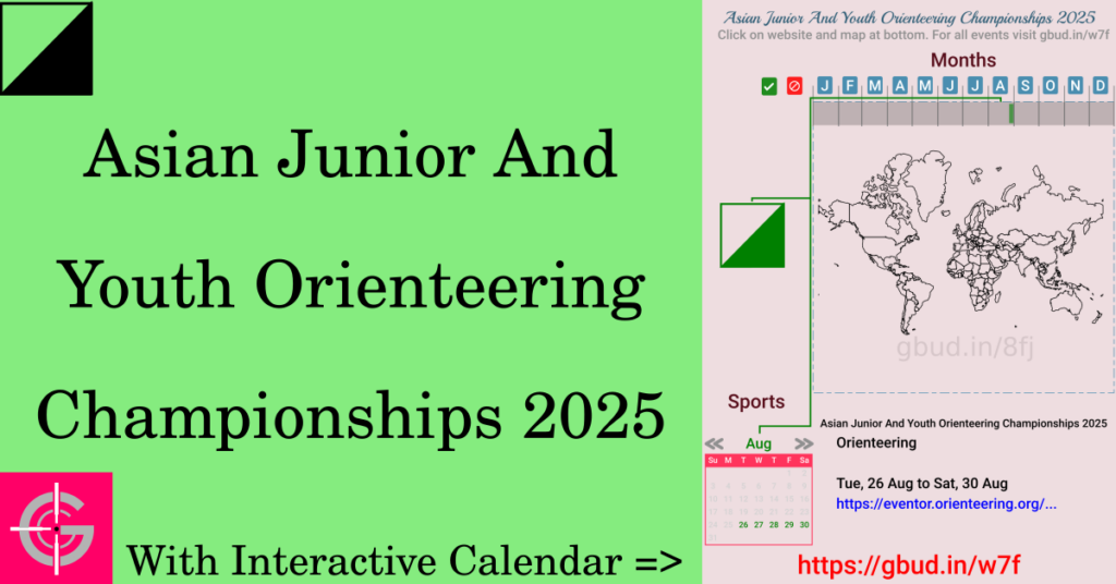 Sport event in 2025, Asian Junior And Youth Orienteering Championships 2025