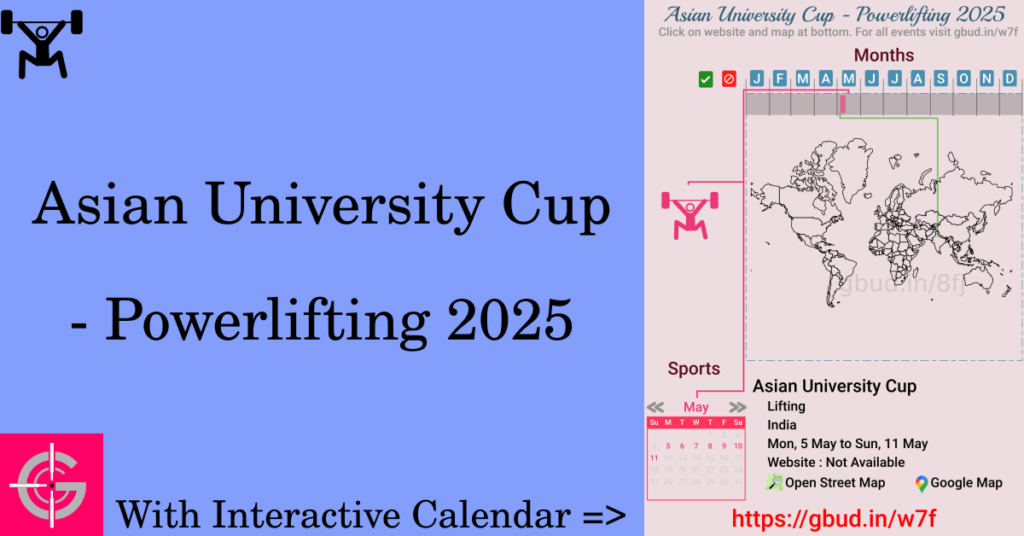 Sport event in 2025, Asian University Cup - Powerlifting 2025