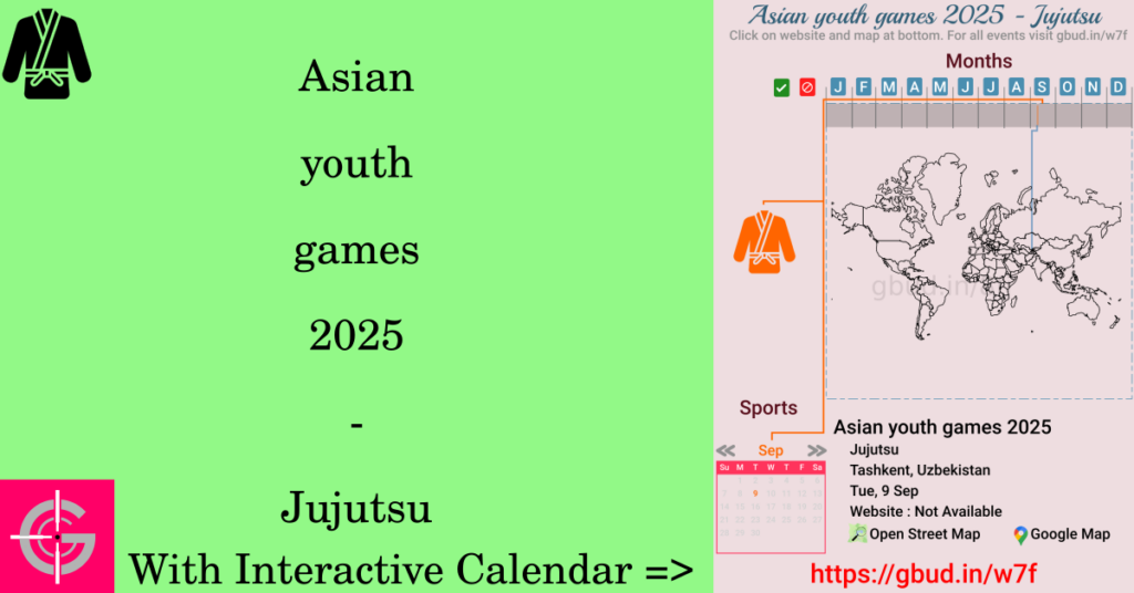 Sport event in 2025, Asian youth games 2025 - Jujutsu