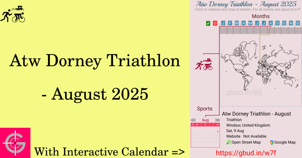 Sport event in 2025, Atw Dorney Triathlon - August 2025