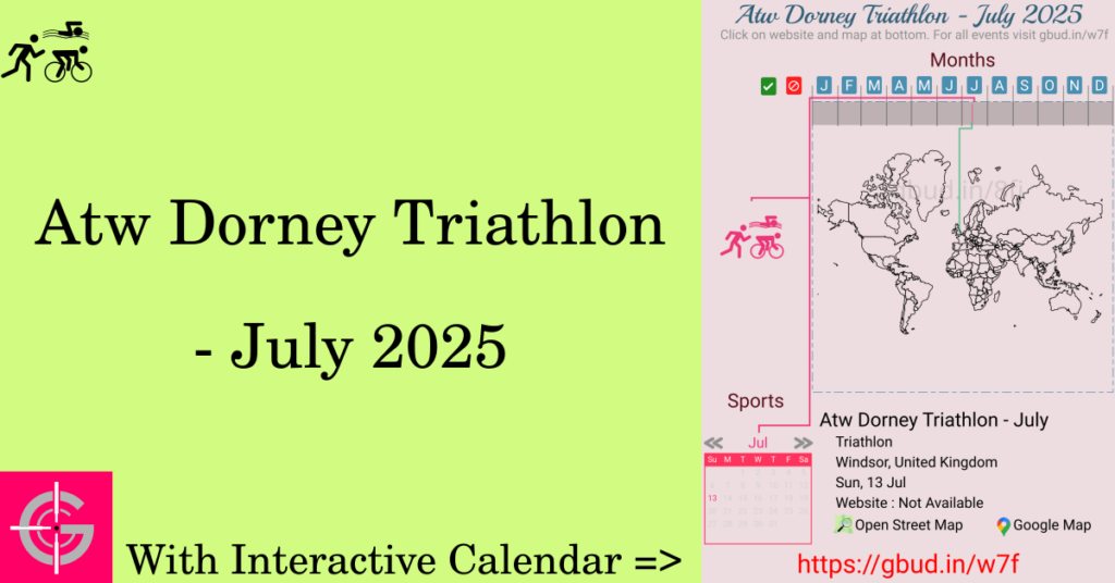 Sport event in 2025, Atw Dorney Triathlon - July 2025