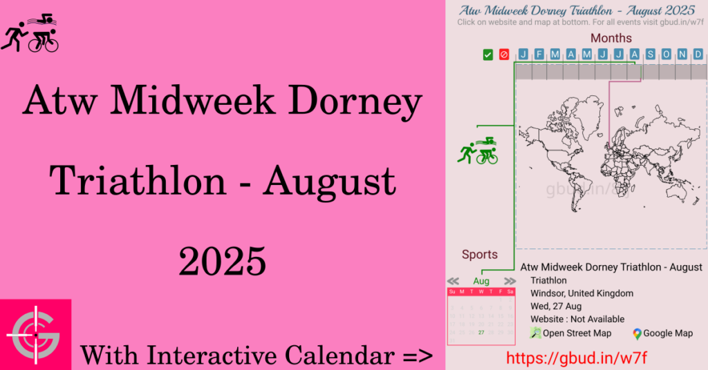 Sport event in 2025, Atw Midweek Dorney Triathlon - August 2025