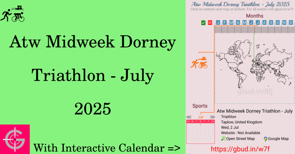 Sport event in 2025, Atw Midweek Dorney Triathlon - July 2025