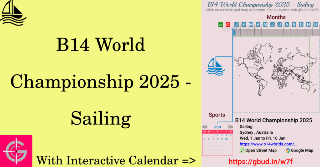 Sport event in 2025, B14 World Championship 2025 - Sailing