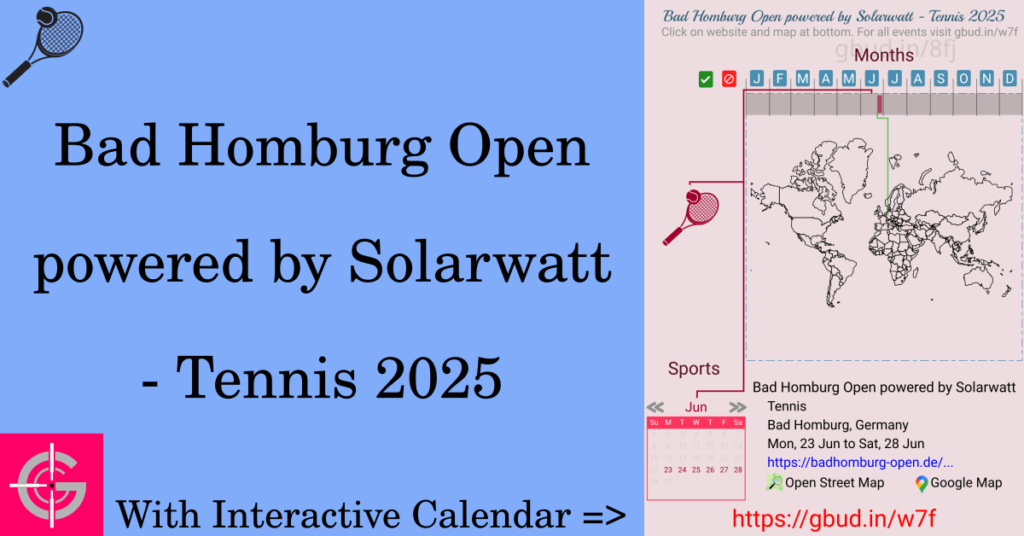 Sport event in 2025, Bad Homburg Open powered by Solarwatt - Tennis 2025